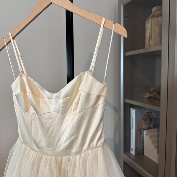 Reformation Ivory Fior Di Latte Alouette Dress 4 NEW Tulle Fit and Flare Wedding - Picture 4 of 7